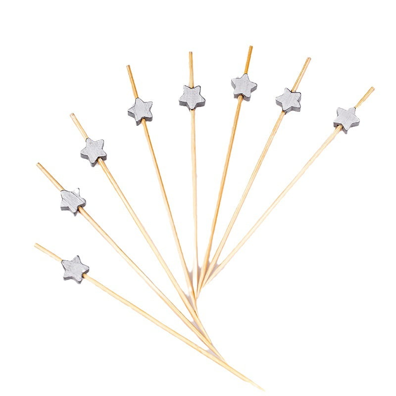 Cocktail Sticks 100 Counts Wooden Toothpicks Party Accessories Ruffle