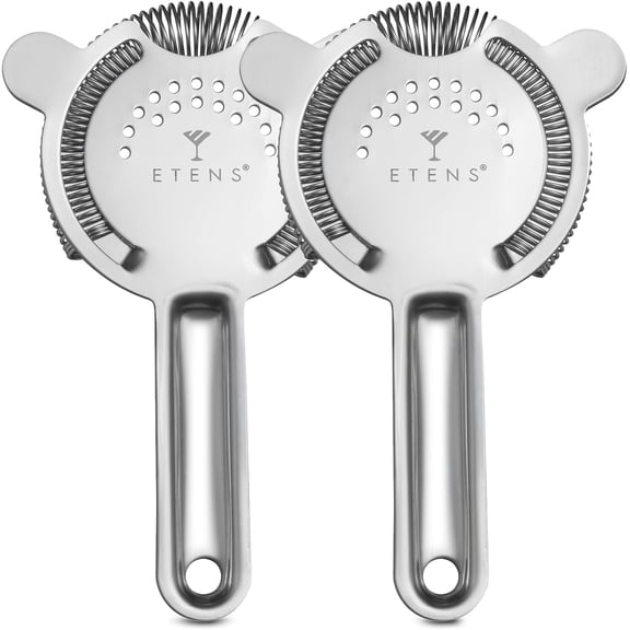 Cocktail Strainer 2 Pack, Bulk Bar Strainers for Bartending, Martini Strainer for Boston Shaker Mixing Glass, Bartender Hawthorne Strainer w/Removable Spring Bar Supplier for Restaurant