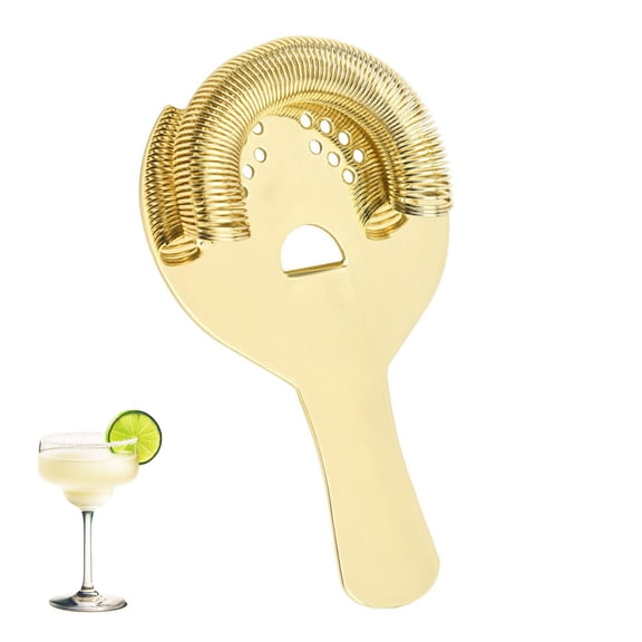 Cocktail Strainer for Drinks 2 Prong Hawthorne Strainer with Removable Spring Stainless Steel Bartending Strainer