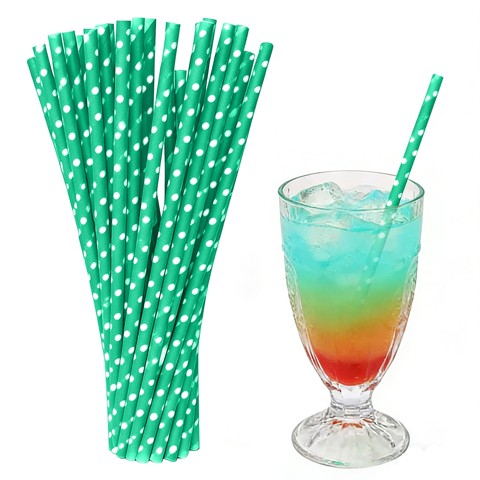 Cocktail Straws for Drinks, Disposable Straws, 7.75 in, Emerald Green ...