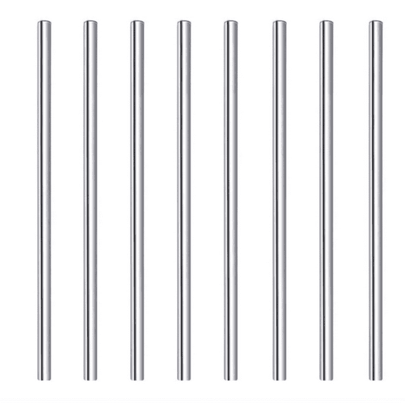 Cocktail Straws Short Stainless Steel Straw 6 Inch, Metal Small Mini Bar Drinking Straws Set with Cleaner Brush, Silver 8 Pcs