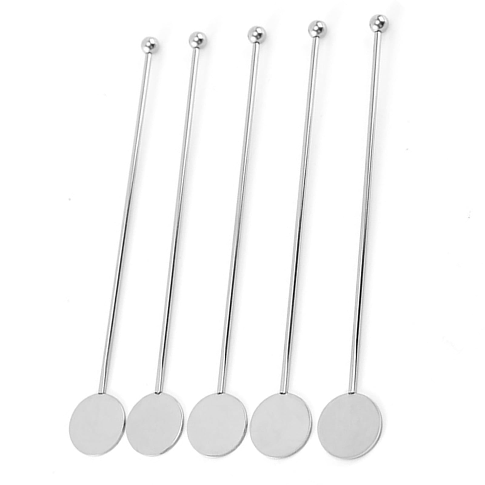 Csdtylh 15pcs Stainless Steel Coffee Beverage Stirrers Stir Cocktail Drink Swizzle Stick with Small Rectangular Paddles