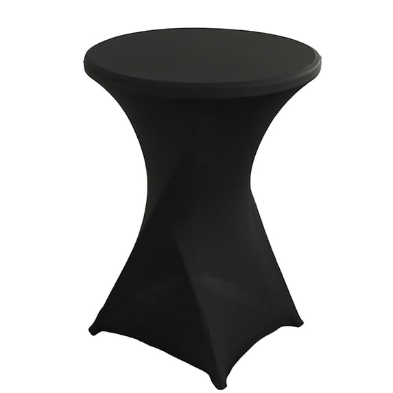 Cocktail Table Covers - 1 Pack 60x110cm Table Cloth - Black Fitted Stretch Spandex Round High Top Tablecloth for Party, Bar, Birthday, Pub, Banquet