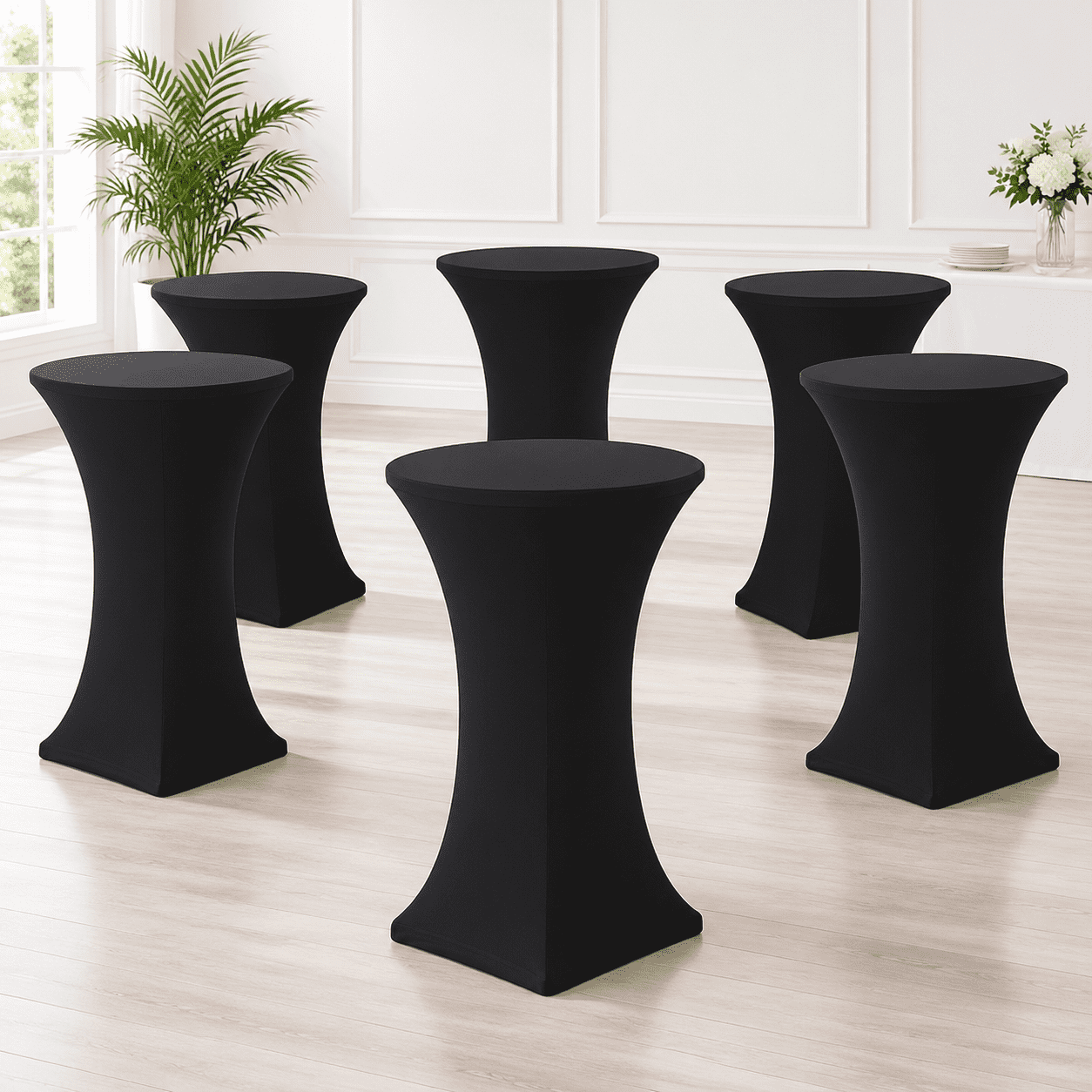 Cocktail Table Covers-black Spandex Round High Top Cloths Party ...