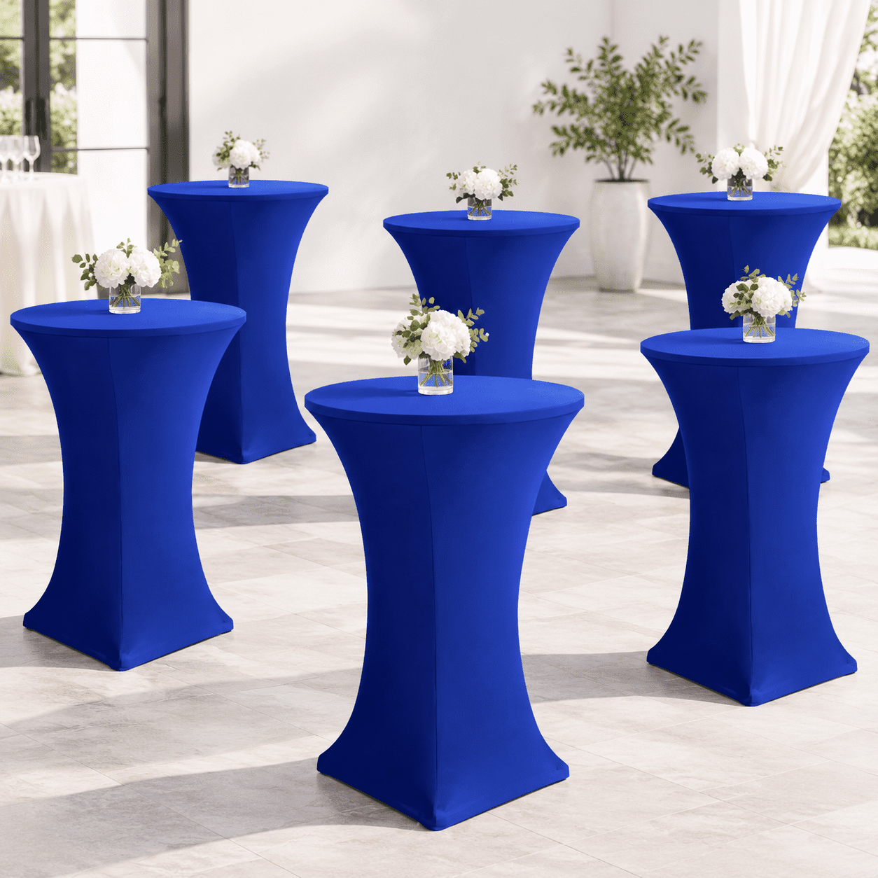 Cocktail Table Covers-spandex Round High Top Cloths Party Royal Blue ...