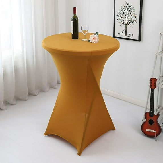 Cocktail Tablecloth*1 Piece 43.3X23.6 Inch Spandex Round Tablecloth Cocktail Blue Table Covers Fitted Stretch Tablecloth for Wedding Banquet Party Birthday Table Cloth