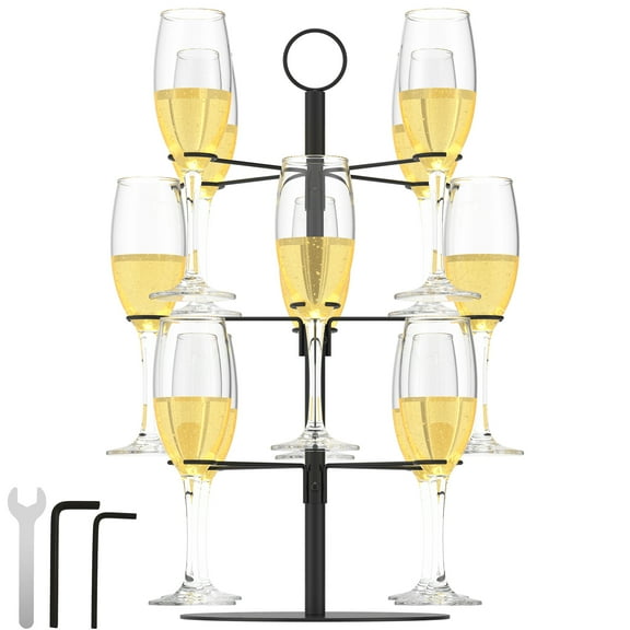 Cocktail Tree Stand 3 Tiers Champagne Display Stand 12 Holders Wine Glass Display Stand Metal Cocktail Tower Stand Champagne Tower Cocktail Stand for Cocktails Champagne Wine