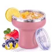 12 oz Insulated Cocktail Tumbler with Lid, Margarita Cup, Shatterproof Reusable Drinkware for Parties