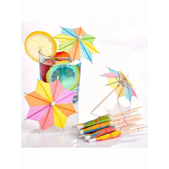Cocktail Umbrellas, Octagonal Star Paper Umbrella for Cupcake Decoration, Summer Beach Pool Party Supplies, 200pcs