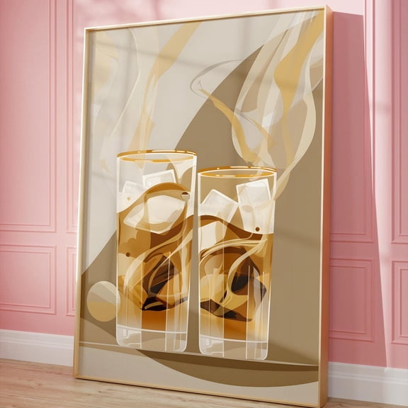 Cocktail Wall Art Poster, Modern Kitchen Bar Decor, Abstract Drink Illustration Print, Contemporary Dining Room Artwork UNFRAMED PAPER POSTER, Home Decor, Vintage Gift, Living Room Dercor
