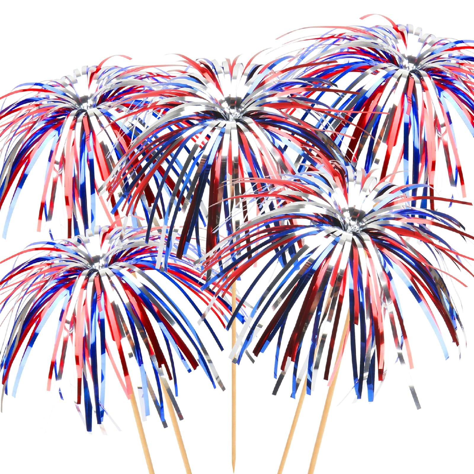 Cocktails 4.7 Inch Fireworks Design Red White And Blue Firework Picks