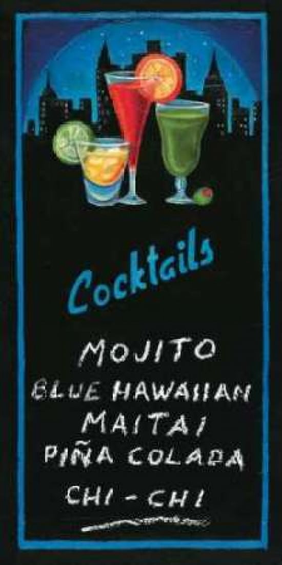 Cocktails Canvas Art - Will Rafuse (24 x 48)