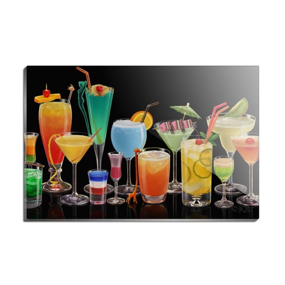 Cocktails Cocktail Drinks Bar Happy Hour Rectangle Acrylic Fridge Refrigerator Magnet