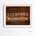 thumbnail image 1 of Cocktails Rustic Wood Wedding Party Directional Signs,  Double-Sided, 1 of 2