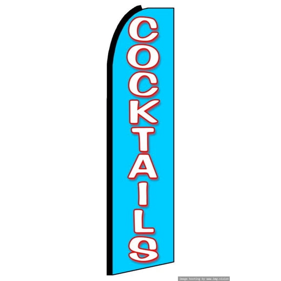 Cocktails Swooper Flag (Hardware Not Included) |Advertisement /Business Flags | Feather Flag |