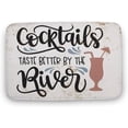 thumbnail image 1 of Cocktails Taste Better by The River Vintage Doormat for Home Lake House Porch Front Entrance Vintage Entryway Door Mat Home Decor Bedroom Welcome Mat Non-Slip Gift for Women 16x24 Inch, 1 of 4