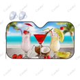 Cocktails and Beach Car Windshield Cover Sun Shade Universal Folding