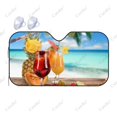 Cocktails and Beach Car Windshield Cover Sun Shade Universal Folding
