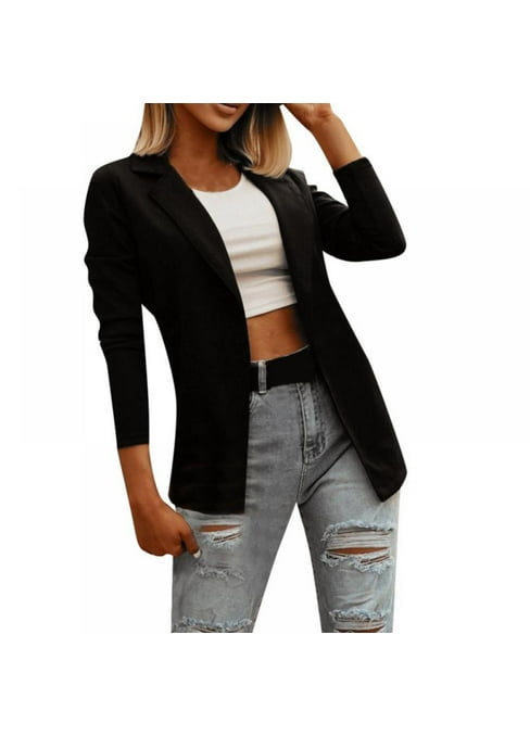 MINTLIMIT Women's Leopard Print Blazer – 3/4 Sleeve Office Jacket With Shawl Collar