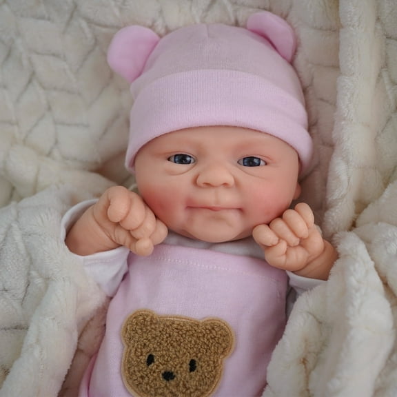 Coco - 14 Inch Ultra-Realistic Reborn Baby Doll with Open Eyes & Pink Dress | Perfect Gift for Collectors & Kids 3+
