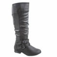 thumbnail image 1 of Coco-20 Women's Fashion Buckles Low Heel Round Toe Zipper Knee High Riding Boots, 1 of 3