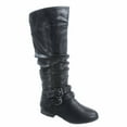 thumbnail image 1 of Coco-20 Women's Fashion Buckles Low Heel Round Toe Zipper Knee High Riding Boots, 1 of 3
