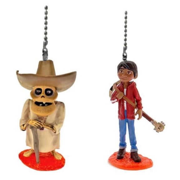 Coco Boy & Chicharron PVC Fan Lamp Light Pull Chain Set Figure Figurine New Gift