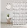 thumbnail image 1 of Coco Canvas Fabric Shower Curtain with Metallic Silver Sequins, Off White, 1 of 2
