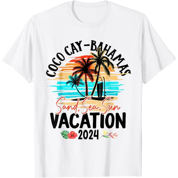 Coco Cay Bahamas 2024 Family Friends Group Vacation Matching T-ShirtMen and women, Black T-shirt, size: Extra large S-4XL