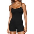 thumbnail image 1 of Coco&Chic Womens Butterluxe Athletic Adjustable Strap Rompers Workout One Piece Sleeveless Jumpsuits Padded Bodysuit Shorts, 1 of 6