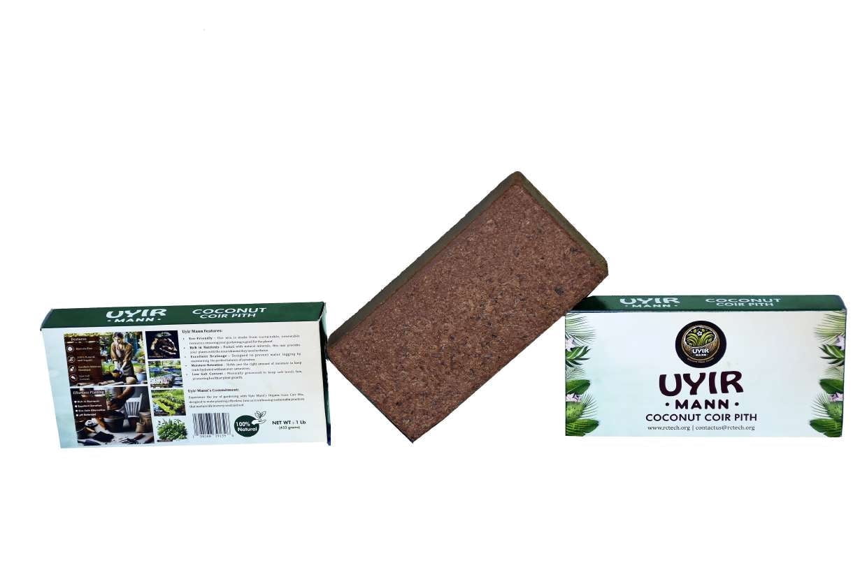 Coco Coir 1 LB Brick (Single Pack) - Premium Coco Coir for Plants, Herbs, & Gardening - Sustainable Coco Coir Brick with Low EC & pH Balance - Compressed for Superior Planting and Growth.