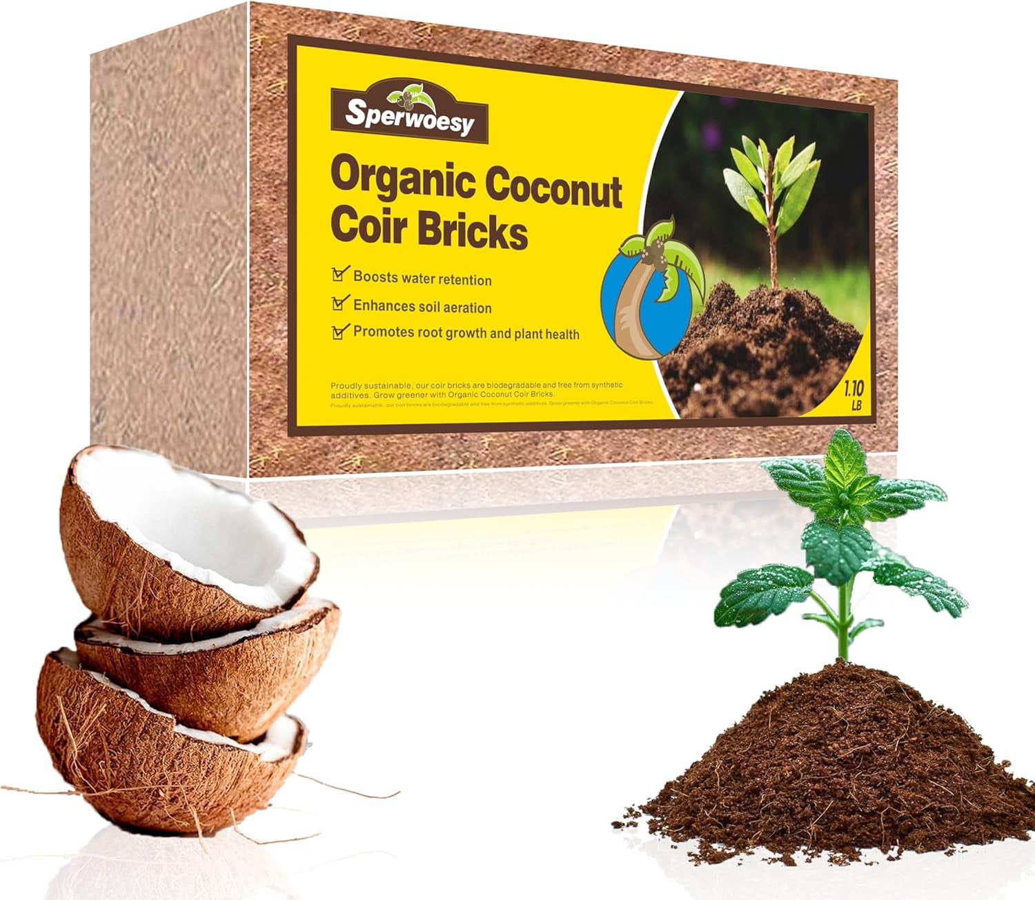 Coco Coir Brick - 100% Natural Compressed Coconut Coir Bricks for ...