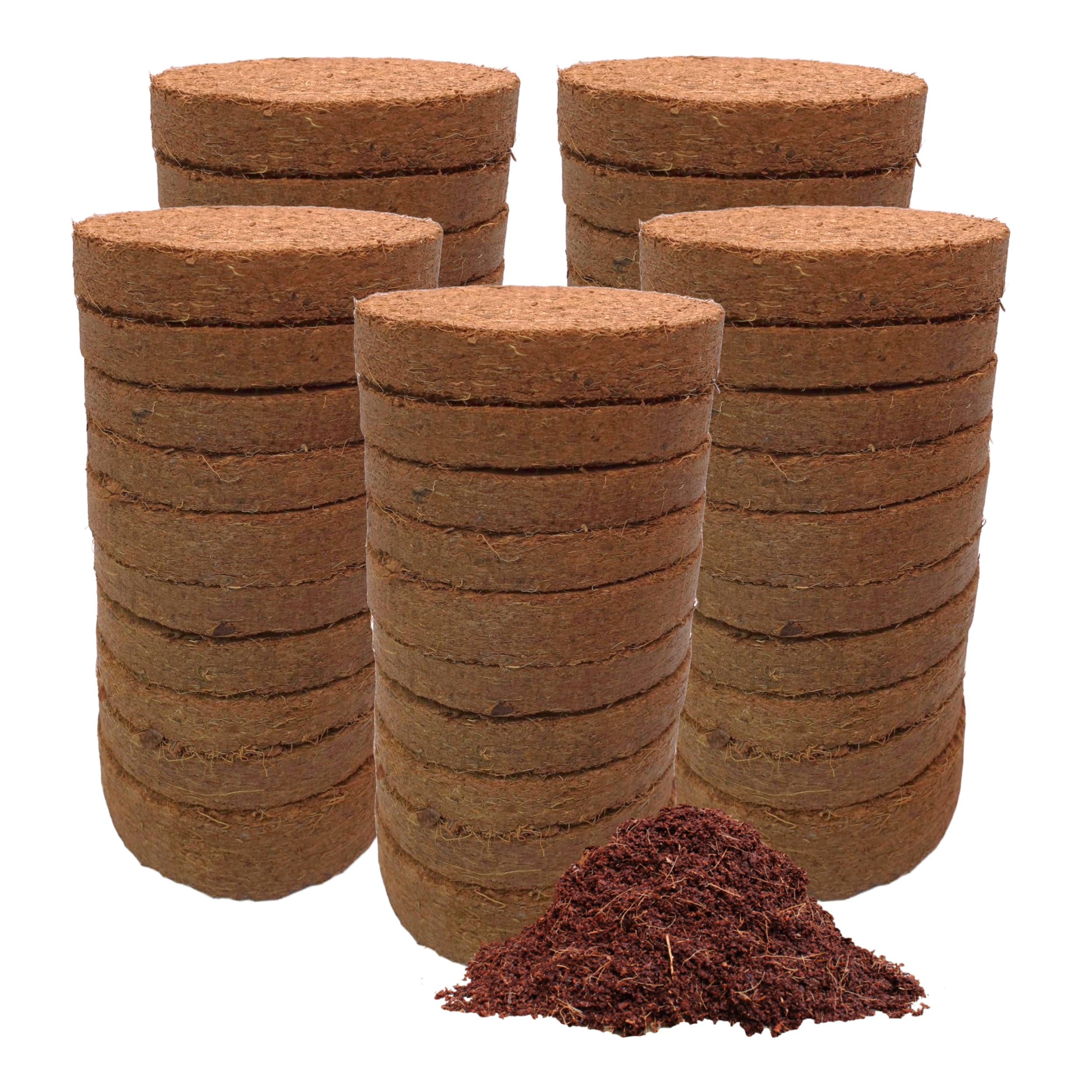 Coco Coir Discs (60mm OIF8 50Pack) Organic Coconut Coir Discs
