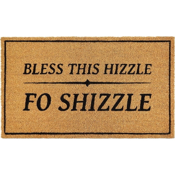 Coco Coir Door Mat with Heavy Duty Backing,‎Bless This Hizzle Fo Shizzle Doormat,Easy to Clean Entry Mat, Beautiful Color and Sizing for Outdoor and Indoor uses, Home Decor