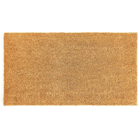 Coco Coir Door Mat with Heavy Duty Backing, Welcome Doormat (17" x 30"), Doormat Entrance (Plain - 1Pack)