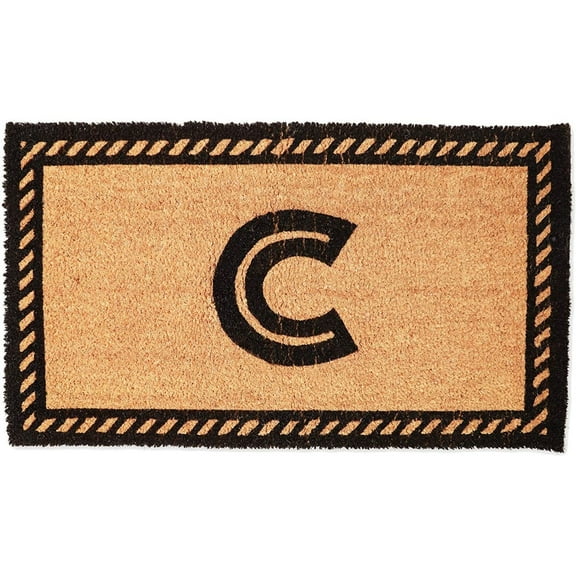 Coco Coir Initial Letter C Monogram Doormat (30 x 17 In)