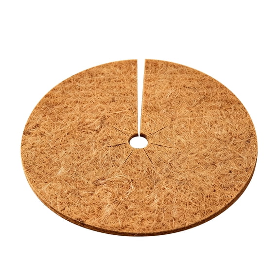Coco Coir Mulch Mats 11.8" Natural Coconut Fiber Discs, Tree Ring Guards for Sapling Root Protection, Weed Barrier and Moisture Retention for Garden Potted Plants, Indoor Outdoor Use