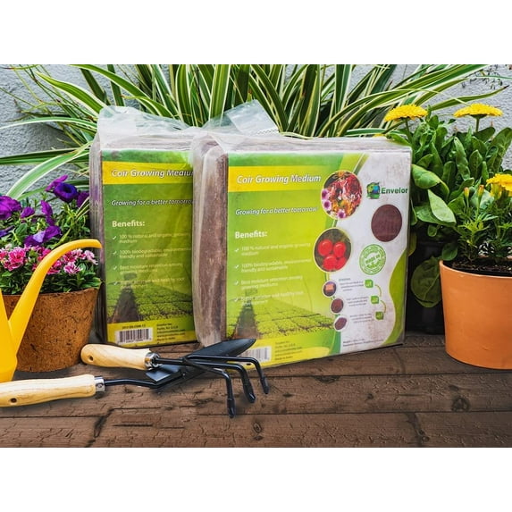 Coco Coir for Plants 2-Pack – 2.6 Cu. Ft. Compressed Coconut Coir Bricks, 10 lb. Organic, Low EC, pH Balanced Coco Peat for Indoor & Outdoor Gardening, Potting Soil, Indoor Plant Soil