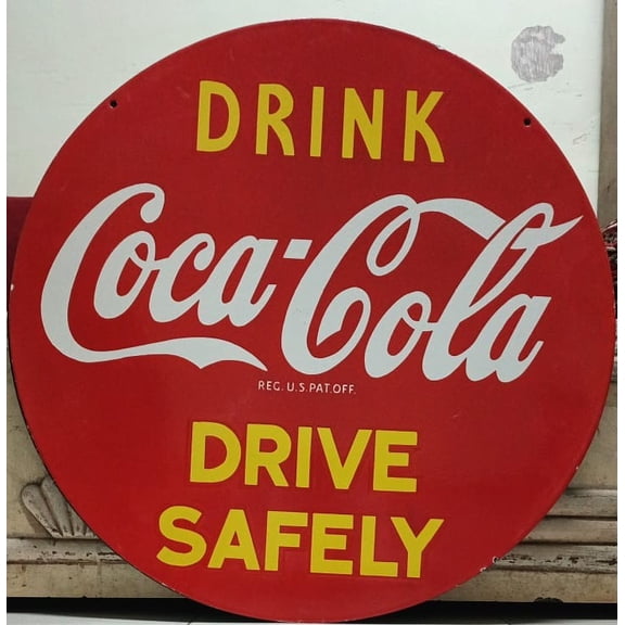 Coco Cola Pure Porcelain Enamel Heavy Metal Sign 30 incehs Double Side