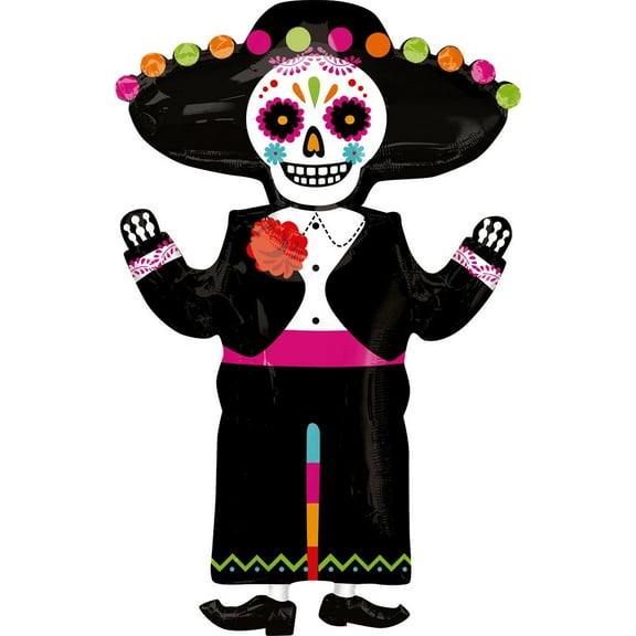 Coco Day Of The Dead Skeleton Foil Balloon 34"