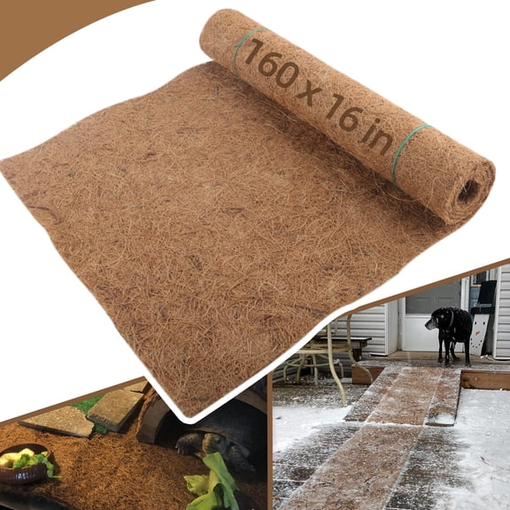 Coco Fiber Planter Liner Roll 16x160 Inch Versatile Garden and Pet Use