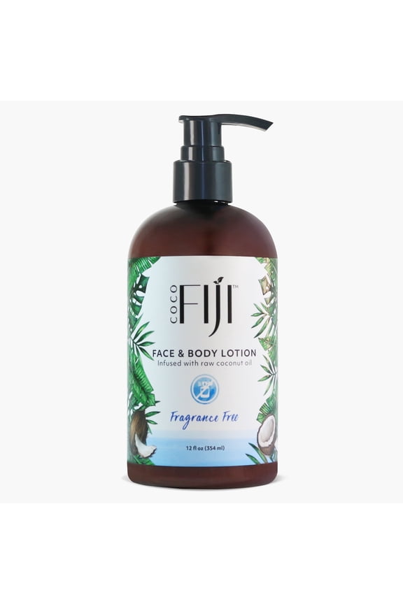 Face & Body Lotion Infused With Coconut Oil | Lotion for Dry Skin | Moisturizer Face Cream & Massage Lotion for Women & Men | Fragrance Free 12 oz, Pack of 1
