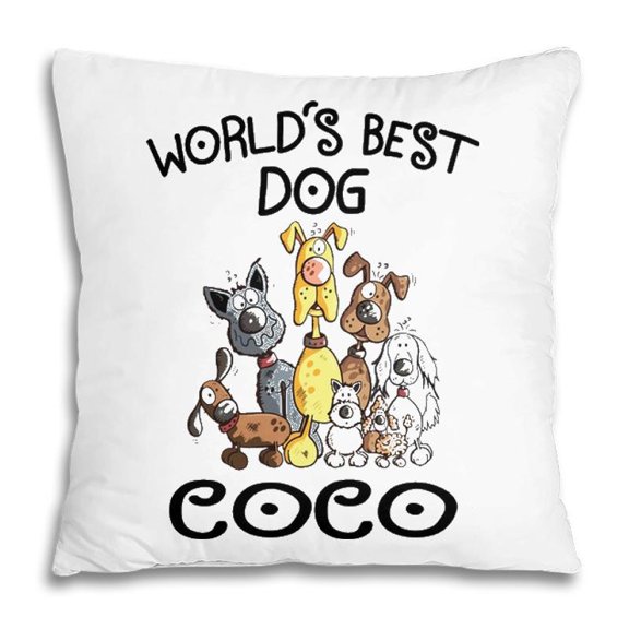 Pillow Cover - Coco Grandma Gift Worlds Best Dog Coco Pillow