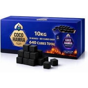 Coco Hamra* Natural Coconut Shell Charcoal Cubes - 6400pcs Coals - Made from Natural Coconut Incense Briquettes | Made in Indonesia | 26mm Charcoal Incense Cubes| Master case 10KG