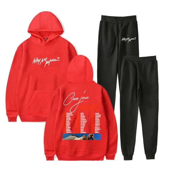 Coco Jones Why Not More Tour Hoodie Jogger Pants Two Piece Set Sweatshirts+Sweatpants Men Women's Set