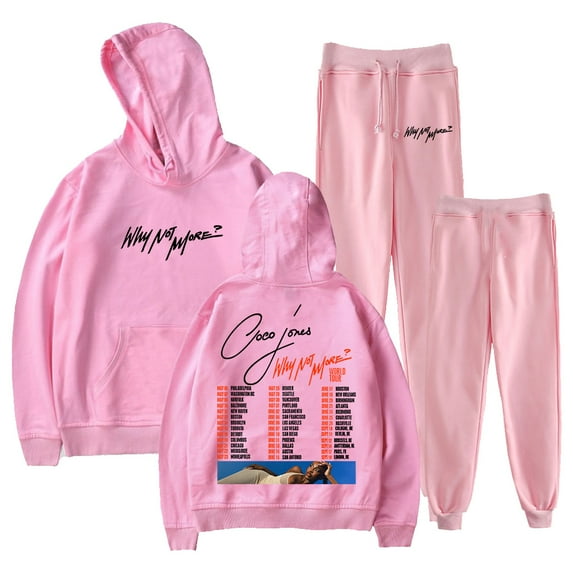 Coco Jones Why Not More Tour Hoodie Jogger Pants Two Piece Set Sweatshirts+Sweatpants Men Women's Set