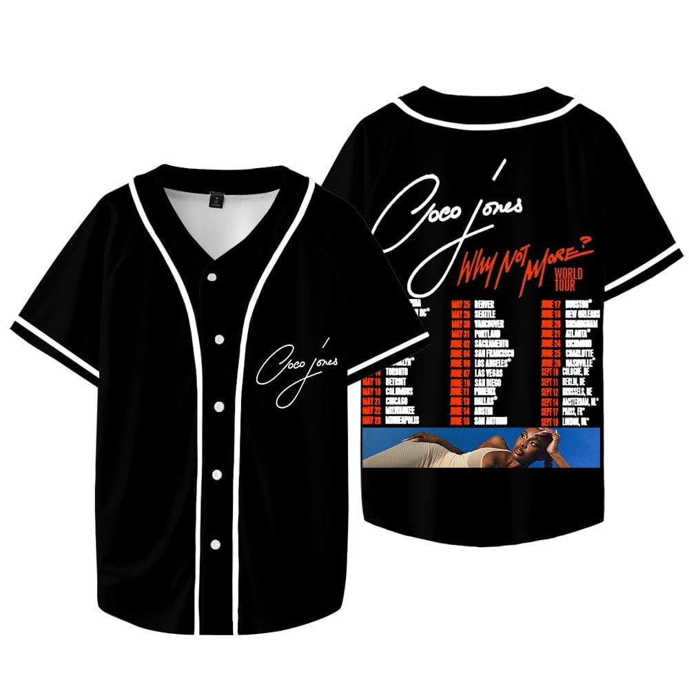 Coco Jones Why Not More Tour Merch Baseball Jacket Summer Unisex V Neck Coco Jones Why Not More Tour Merch Baseball Jacket Summer Unisex V Neck
