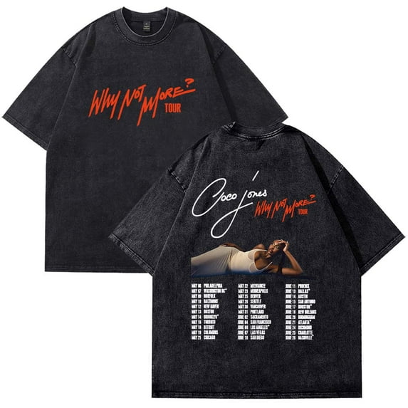 Coco Jones Why Not More Tour Merch T-Shirt Vintage Wash Tee Women Men Short Sleeve Crewneck Tee