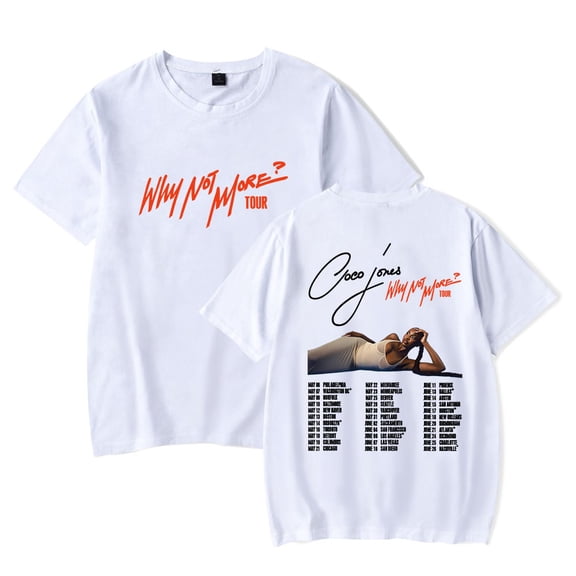 Coco Jones Why Not More Tour Merch T-Shirt Women Men Casual Crewneck Short Sleeve Fashion Tee