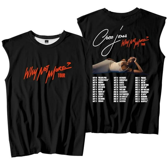 Coco Jones Why Not More Tour Merch Tank Tops Sleeveless Sport Vest Women Men Outdoor Sportwear